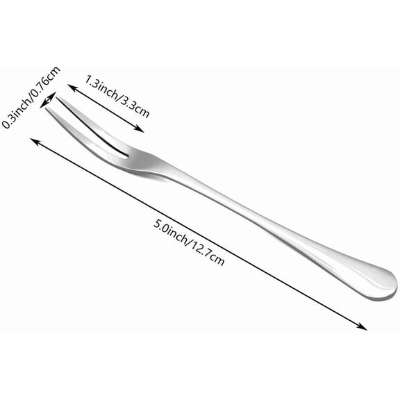 UYGDUY-Crab Stainless Steel Forks,Escargot Fork 2 Prong Tasting Appetizer Forks Portable Cocktail Salad Fruit Forks for Party Travel, 5 Inches (15Pcs)