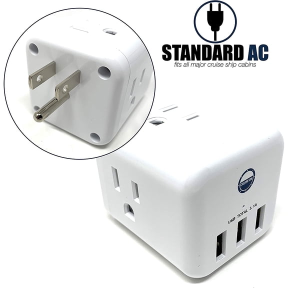 UYGDUY-Cruise Approved Power Strip Non Surge Protector for Cruise Ship Multi Plug, 6 Outlets, 3 USB & 3 AC Outlet for Carnival, Celebrity, Princess, Norwegian & Major Lines in 2026 & 2027