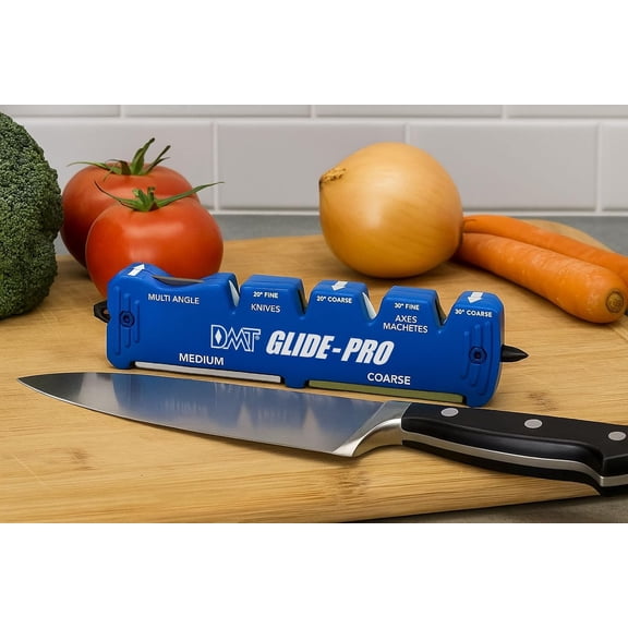 UYGDUY-DMT Glide-Pro Multi Tool Blade Sharpener, Coarse/Fine Grinding, Multi-Angle Knife, Machete, and Axe Sharpener with Diamond Sharpening Stone, Tungsten & Ceramic Surfaces, 5.25"L x 1.25"W x 0.5"