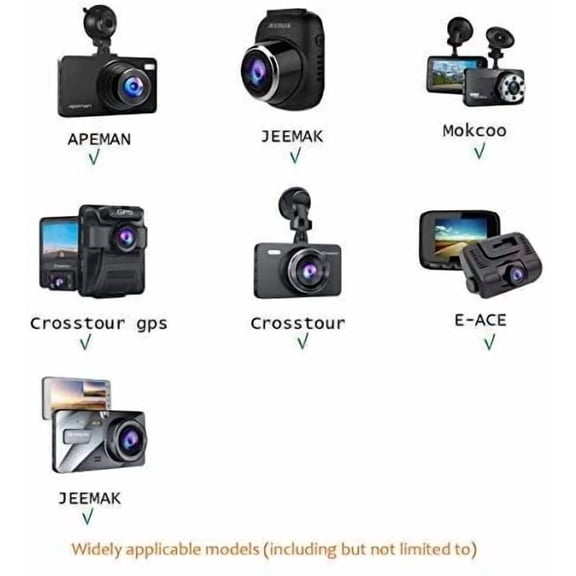 UYGDUY-Dash Cam Suction Cup Mount Compatible with Crosstour, APEMAN, YI 2.7", Z-Edge Z3 3" and Most Other Dash Cam with 16 Different Points, 3 x Glue Double Sided Adhesive Tapes, 3 Wipes(Dry and Wet)