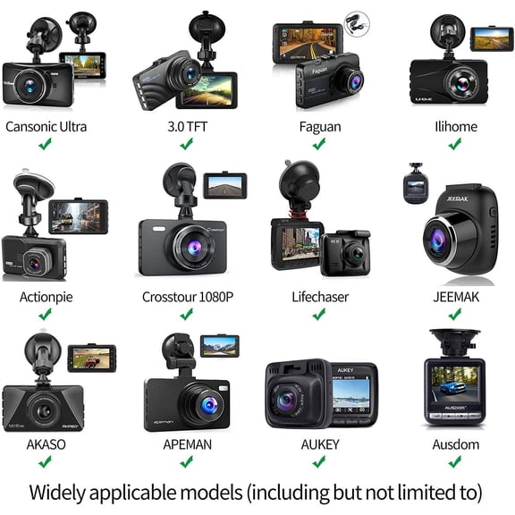 UYGDUY-Dash Cam Suction Mount with 15+ Swivel Ball Adapters Compatible with Rexing V1, UGSHD, Falcon F170, KDLINKS, Vantrue, APEMAN, Z-Edge, Roav, Old Shark, YI, Peztio, UGSHD and Most Dash Cameras