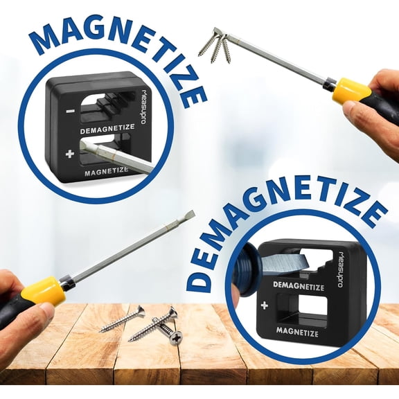 UYGDUY-Demagnetizer and Magnetizer for Screwdrivers Tips, Bits, and Small Tools, Large or Big Screws, Drills, Drill Bits, Sockets, Nuts, Bolts, Nails and Precision Construction, Black - 3 Pack