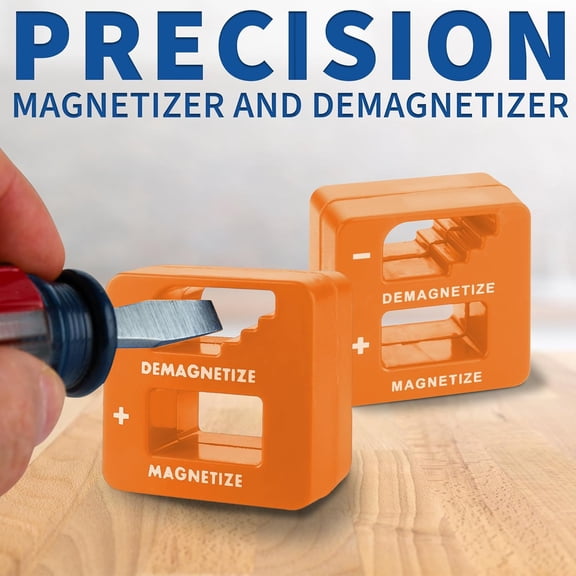 UYGDUY-Demagnetizer and Magnetizer for Screwdrivers Tips, Bits, and Small Tools, Large or Big Screws, Drills, Drill Bits, Sockets, Nuts, Bolts, Nails and Precision Construction Tools - Orange
