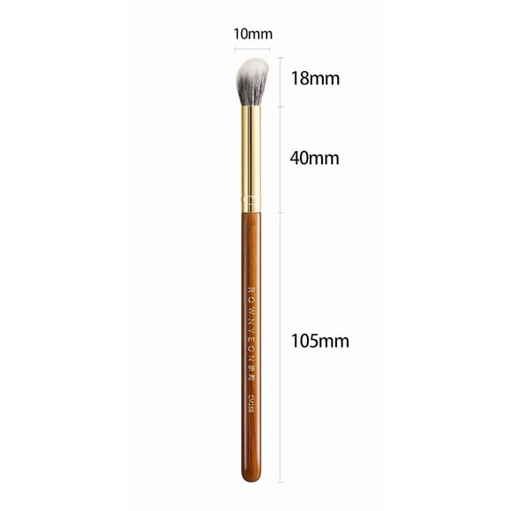 UYGDUY-Desert Oak Series Stippling Brush - Dual-Length White & Gray LambsGoat Hair Bristles, Sloped Edge for Cream/Powder Perfection, Ebana Handle & Brass Ferrule (CM 168)