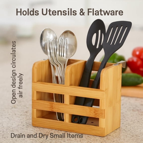 UYGDUY-Dish Rack Caddy for Folding Dish Drying Rack (#97086), Natural Bamboo