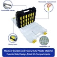 thumbnail image 1 of UYGDUY-Double Side Tool Box Organizer, Hardware Storage Box, Portable Small Parts Organizer with Removable Plastic Dividers for Screws, Nuts, Nails, Bolts, Yellow, 1 of 4