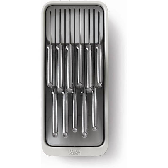 UYGDUY-DrawerStore 2-Tier Knife Kitchen Drawer Organizer, Holds up to 11 Knives, Disassembles for Easy Cleaning, Recycled Plastic