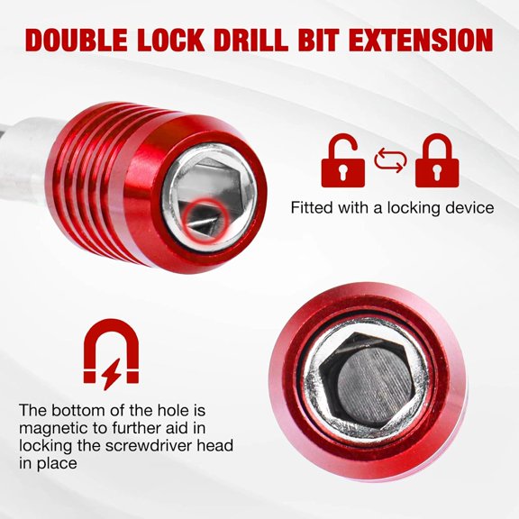 UYGDUY-Drill Bit Extension 2/4/6/12, Magnetic Bit Holder 4 Pcs, Drill Extension Bit Holder 1/4 Hex, Bit Holder for Impact Driver CR-V Steel Quick Release for Screwdriver Bit Nut Drill Socket by