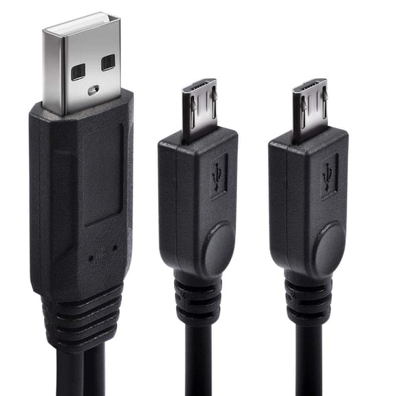 UYGDUY-Dual Micro USB Splitter Charge Cable, Micro USB Dual Charging Cable for Data Transfer, 1.3 FT USB-A to Micro USB Cable, 2 Pack