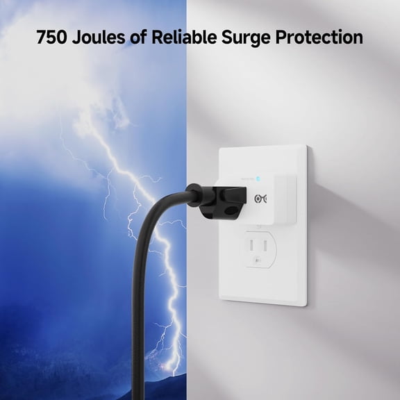 UYGDUY-[ETL Listed] 3-Pack Non-Blocking 490 Joules Single Outlet Surge Protector, 15A / 1875W, Wall Surge Protector Outlet, White