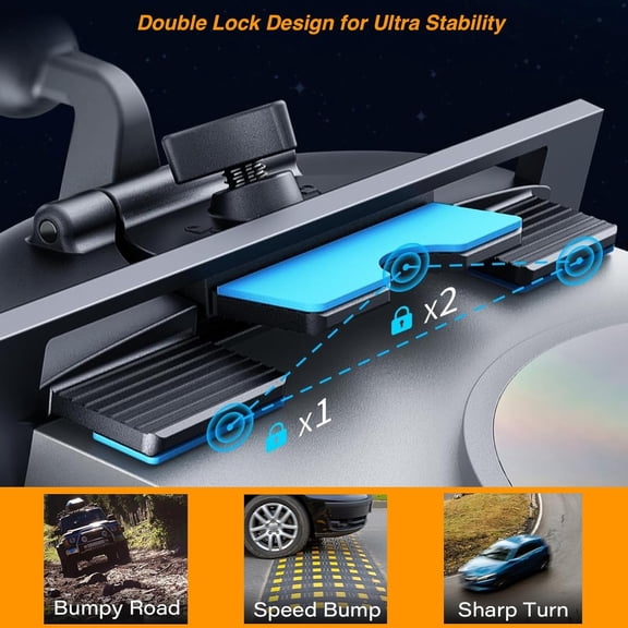UYGDUY-EXTOMUXE CD Slot Mount for CarPlay Screen [Secure 4-Button Lock], 360 Rotation CD Mount for CarPlay Screen Compatible with GPS Monitors