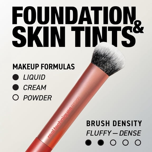 UYGDUY-Expert Face Professional Foundation Makeup Brush for Even Streak Free Application, Dense Bristles For Buffing, Orange, 1 Count
