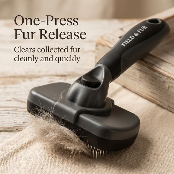 UYGDUY-FIELD & FUR Slicker Brush: Essential Dog & Cat Grooming Tool for Shedding, Detangling, and Daily Care - Perfect for Doodles, Poodles, and Puppies with Comfortable Grip and Fine Stainless Steel