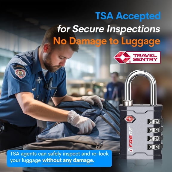 UYGDUY-FORGE 4 Digit TSA Approved Combination Lock, Tool Box and Case Lock, Combination Padlock for Travel, Gym, Home. Grey 1 Lock.