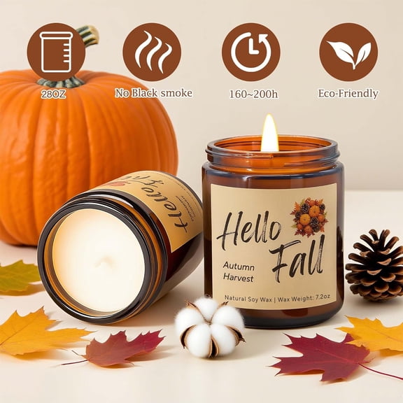 UYGDUY-Fall Candles, Fall Decorations for Home - Fall Gifts for Women, Natural Soy Wax Scented Candles Set(4pcs)