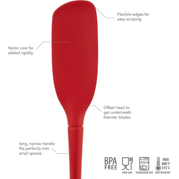 UYGDUY-Flex-Core All Silicone Blender Spatula - Heat-Resistant Spatulas for Kitchen Use, Dishwasher Safe & BPA-Free