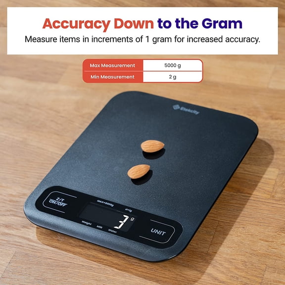 UYGDUY-Food Kitchen Scale, Digital Mechanical Weighing Scale,Grams and Ounces for Weight Loss, Baking, Cooking, Keto and Meal Prep, Large, Matte Black