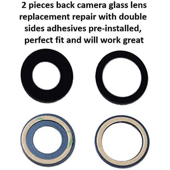 UYGDUY-For iPhone 11 Back Rear Camera Glass Lens Replacement + Tool + Guide + Adhesive Pre-Installed + Tempered Glass Screen Protector Cover + Cleaning Cloth For iPhone 11 AT&T TMobile Verizon Sprint