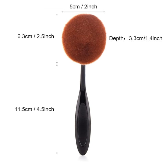 UYGDUY-Foundation Brush For Liquid Makeup,Oval Black Large Toothbrush makeup brushes Fast Flawless Application Liquid Cream Powder Foundationpack of 2 