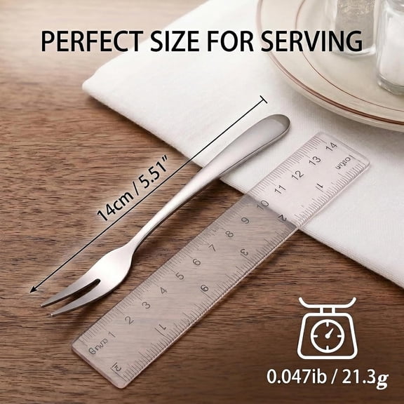 UYGDUY-Fruit Forks,5.51" Premium SUS304 Stainless Steel Dessert Forks,Small Tasting Appetizer Forks for Party,Two-Tine Cocktail Forks for Cake,Fruit,Charcuterie - Dishwasher Safe(Set of 12)