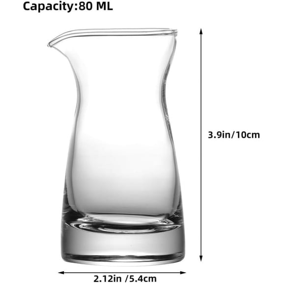 UYGDUY-Glass Creamer Pitcher 2pcs Milk Creamer Jug Sauce Serving Pitcher Wine Carafe Glass Mini Carafe 80ml Whiskey Decanter for Wine Dinner Parties Tastings Bars Restaurants, 10.00X5.40X5.40CM