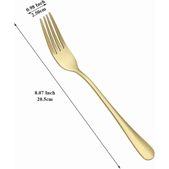 UYGDUY-Gold Dinner Forks 24 Pieces, Stainless Steel Titanium Gold Plating Table Forks for Home, Restaurant, Wedding, Parties, Events, Daily Use