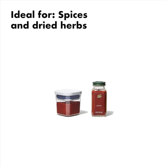 UYGDUY-Good Grips POP Container - Airtight Food Storage - Mini Square Mini 0.2 Qt Ideal for spices and dried herbs