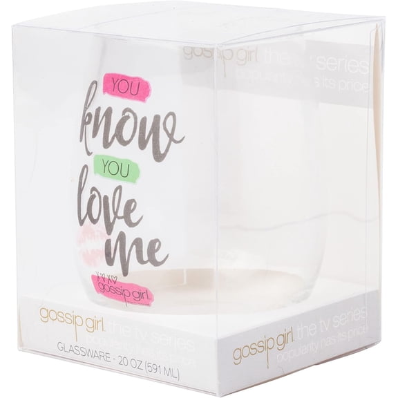 UYGDUY-Gossip Girl You Know You Love Me XOXO Gossip Girl Boxed Stemless Wine Glass, 20 Ounces