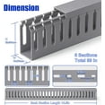 thumbnail image 1 of UYGDUY-H2in x W1in Server Rack Cable Management Raceway, 99in (6X L16.5in) Cable Raceway Kit, Electrically Safe PVC Open Slot Wire Cover, Cord Hider for Under Desk/Computer/Network Cords, Grey, 1 of 4