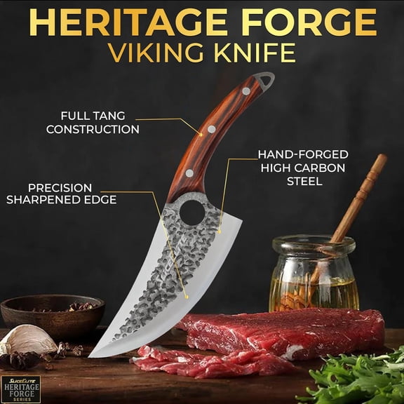 UYGDUY-Hand-Forged Viking Knife | Precision Boning & Meat-Cutting Tool with Gift Box | Professional Chef Knife for BBQ & Kitchen