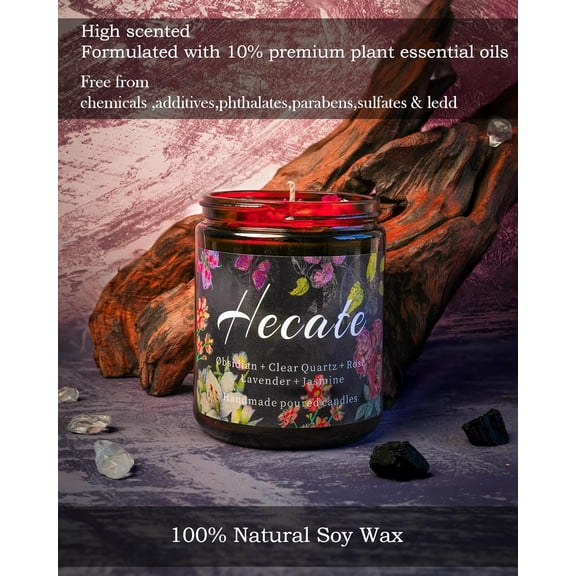 UYGDUY-Hecate Scented Candle, Altar, Lavender Devotional Candle, Incense, Meditation, Rituals, Large Votive. (Hecate)