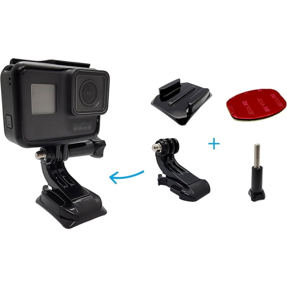 UYGDUY-Helmet Mounts for GoPro,Flat Curved Helmet Adhesive Sticky Mounting with J Hook Buckle Clip Attachment Accessories,Compatible with GoPro Hero 11, 10, 9, 8, 7, 6, 5, 4, Session, 3+, 3, 2, 1,