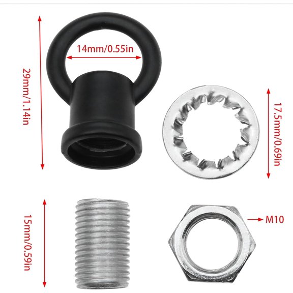 UYGDUY-Hook Rings for Light Fixture Light Fixture Hooks Nuts M10 Lighting Loops with Link Connector for Extending Light Fixture Chandelier Chains 2 PCS Black