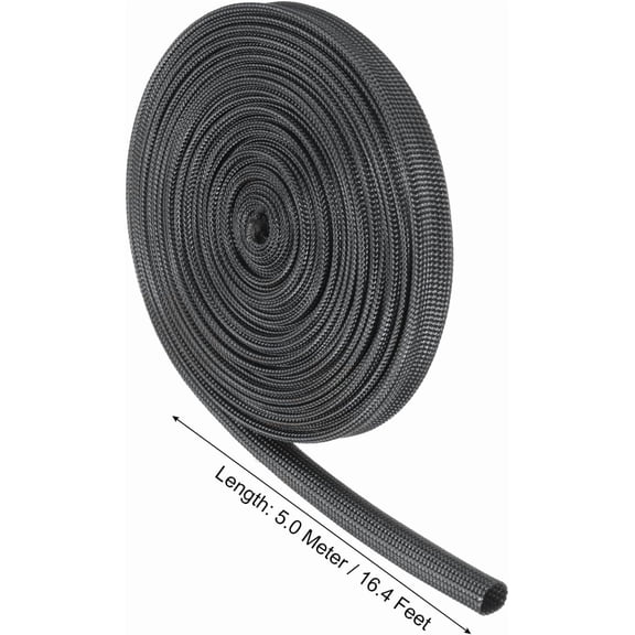 UYGDUY-Insulation Cable Protector, 16.4Ft-6mm High Temp Fiberglass Sleeve Black