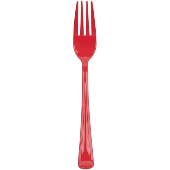 UYGDUY-JAM PAPER Premium Utensils Party Pack - Plastic Forks - Red - 48 Disposable Forks/Pack