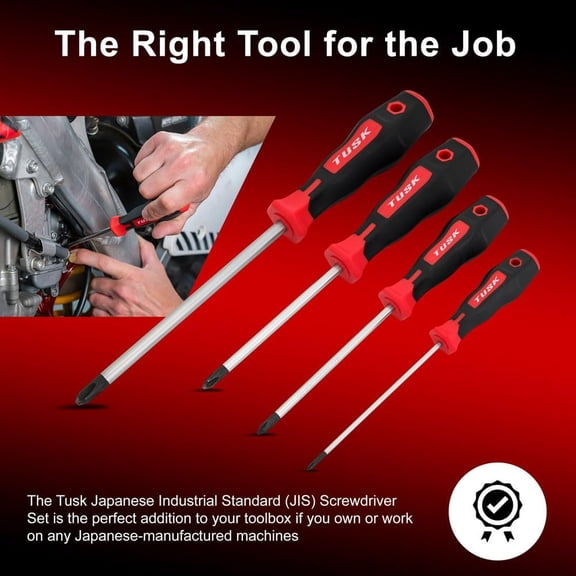 UYGDUY-JIS Screwdriver Set 4 piece #0, #1, #2, #3 - Magnetic Tips and Molded Ergonomic Grips