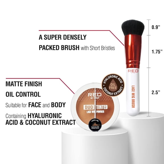 UYGDUY-Lace Wig Brush Tinted Powder Set Matte Finish, Oil Control, Lightweight, Long-Lasting, Mix & Match Shade Duo