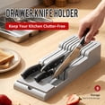 thumbnail image 1 of UYGDUY-Li&Zhao Knife Drawer Organizer with Integrated Sharpening Stone – Drawer Knife Organizer for Efficient Kitchen Organization, Knife Organizer Drawer Insert Securely Stores Up to 14 Knives, 1 of 4