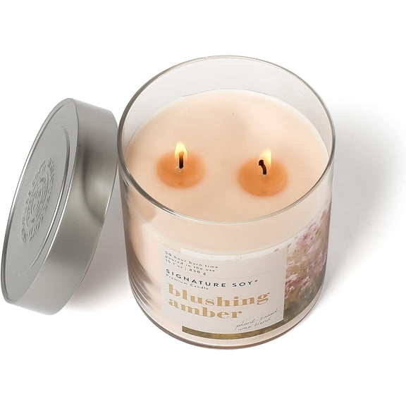 UYGDUY-Lidded Blushing Amber Scented Candle, Large Jar
