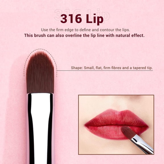 UYGDUY-Lip Brush Set, Professional Lip Makeup Brushes for Lipstick Streak-Free Contour Define and Accentuate, Premium Synthetic Hair, 5pcs T325