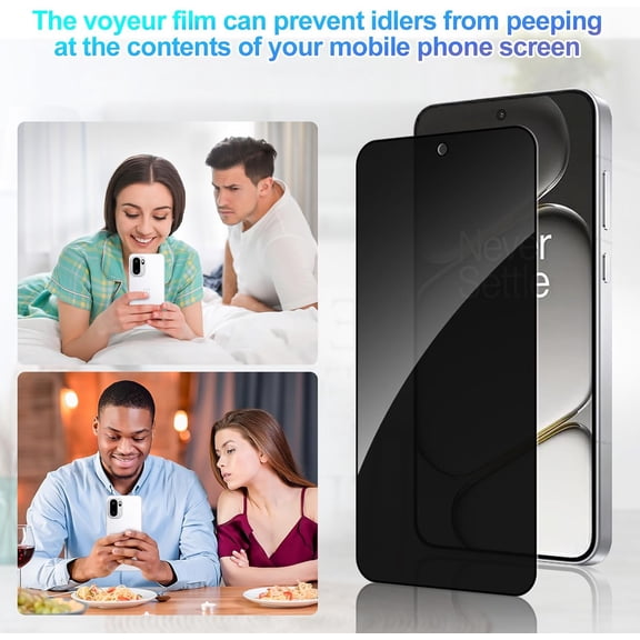 UYGDUY-Lolyoo 2 Pack Privacy Screen Protector for Oneplus 15R [Anti-Spy Tempered Glass], Ultra HD, Anti-Scratch, Bubble-Free, Easy Install 9H Protective Glass for Oneplus 15R