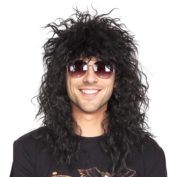 UYGDUY-Long Curly 80s Men Fashion Smart Rocker Style Wig