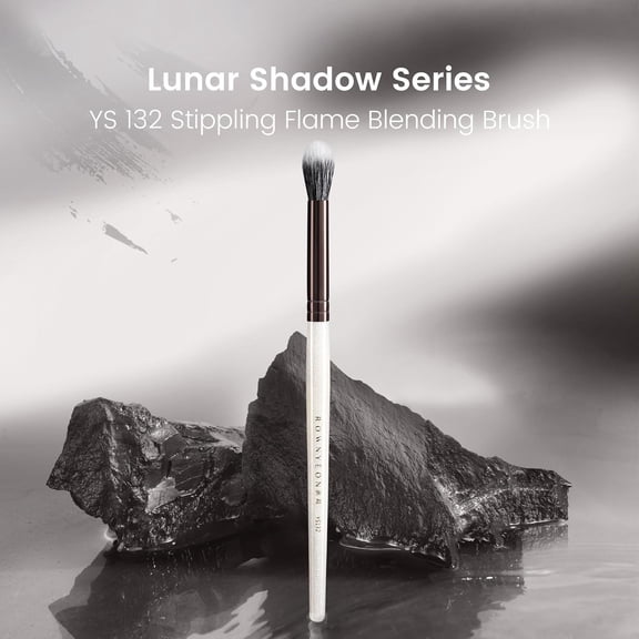 UYGDUY-Lunar Shadow Tapered Eye Blending Brush with Fine Goat Hair, Layered Stippling Design - For Soft, Seamless & Boundless Eyeshadow Blending (YS132)