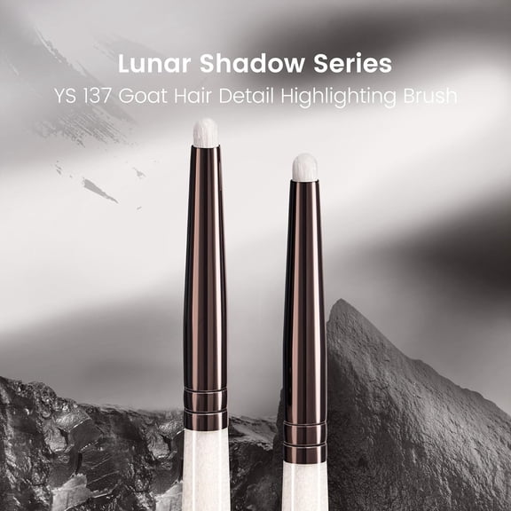 UYGDUY-Lunar Shadow Tapered Highlight Brush with Goat Hair, Precision Small & Softly Pointed - For Inner Corner, Brow Bone & Subtle Eye Highlighting (YS137)