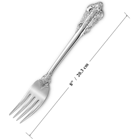 UYGDUY-Luxury Dinner Fork, Set of 4, 18/10 Stainless Steel, 8 Inches, Dishwasher Safe, Mirror Polished, Silverware Fork Set (Silver)