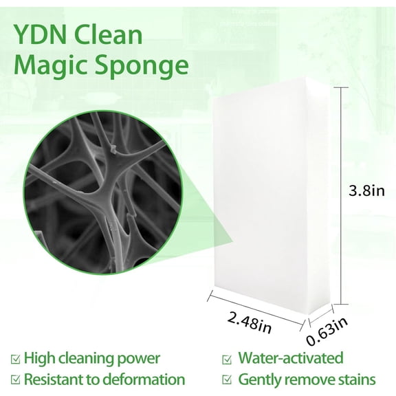 UYGDUY-Magic Erasers Sponge, Water-Activated Cleaning Sponge, Multi-Purpose Melamine Foam Cleaner in Bulk for Kitchen, Bathroom, Walls, Shoes & Car Interior Durable, Non-Scratch & Reusable (20
