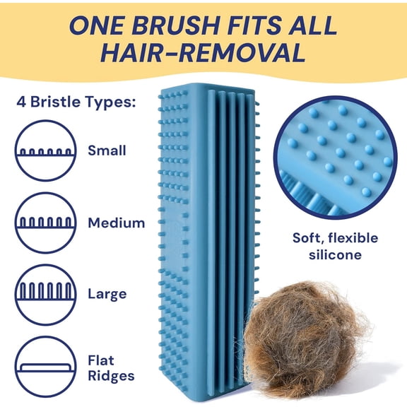UYGDUY-Magic Pet Hair Block Brush (Sky Blue) | Ultimate Dog & Cat Hair Remover for Sofa, Furniture, Carpet, Bedding, and Clothing | Reusable, Durable, and Easy to Use