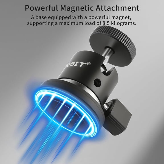 UYGDUY-Magnet Camera Mount for Action Camera, 43mm Strong Magnetic Base Mount with 360 Rotation Ball Head & Phone Holder Mount, Compatible with Gopro Hero, DJI Osmo Action Osmo Nano, Insta360, Black