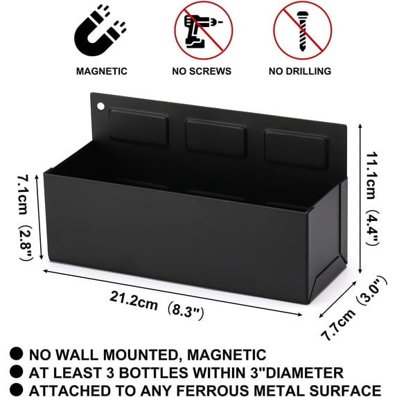 UYGDUY-Magnetic Aerosol Spray Can Holder, 8.3" x 3" x 4.4", Magnet Toolbox Bottle Holder, Toolbox Storage Shelf for Chest, Garage, Workspace