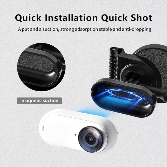 UYGDUY-Magnetic Mount for Insta360 Go3/Go3s Multifunctional Foldable Tabletop Car Mount Flexible Adjustable Angle Accessories for Insta 360 Go3/Go3s Vlogging for Gopro Hero 13